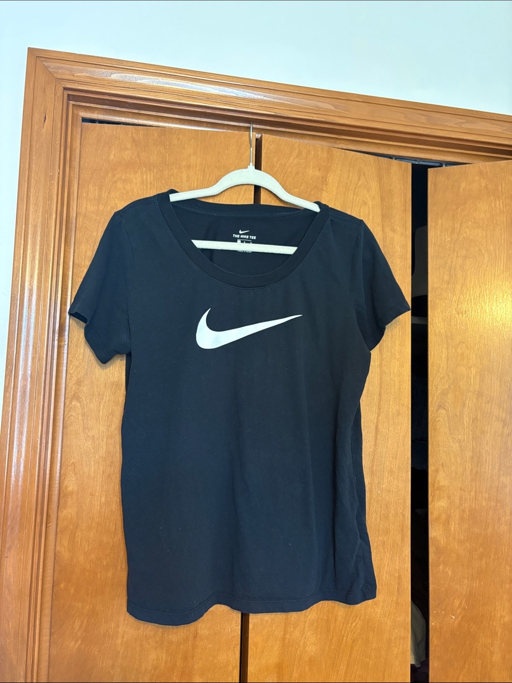 Nike Black Short-Sleeve Tee with White Swoosh